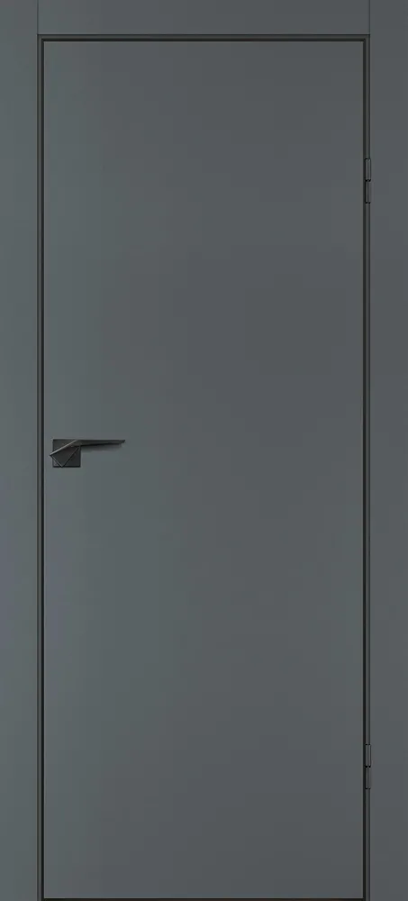 Фото Межкомнатная дверь П-1 кромка АБС черная c 4-х ст. Графит матовый